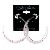 Heart Hoop-Earrings Pink & Purple Colored #LQE1369