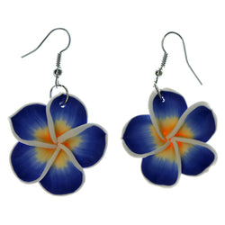 Flower Dangle-Earrings Blue & Multi Colored #LQE1373