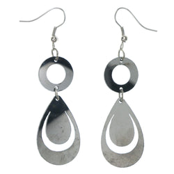 Black & Silver-Tone Colored Metal Dangle-Earrings #LQE1379
