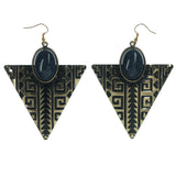 Antique Dangle-Earrings With Stone Accents Gold-Tone & Blue Colored #LQE1391