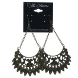 Bronze-Tone Metal Dangle-Earrings #LQE1412