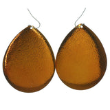 Orange & Silver-Tone Colored Metal Dangle-Earrings #LQE1419