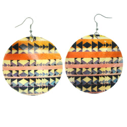 Shell Dangle-Earrings Colorful & Silver-Tone Colored #LQE1425