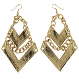 Gold-Tone Metal Dangle-Earrings #LQE142