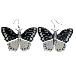 Butterfly Dangle-Earrings Black & White Colored #LQE1468