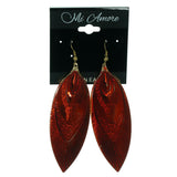 Gold-Tone & Red Colored Metal Dangle-Earrings #LQE1507