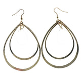Gold-Tone Metal Dangle-Earrings With Crystal Accents #LQE1537