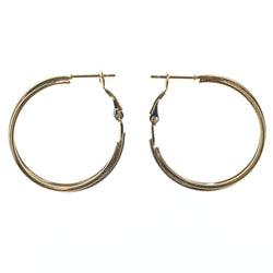 Gold-Tone Metal Hoop-Earrings #LQE1549