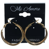 Gold-Tone Metal Hoop-Earrings #LQE1549