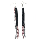Black & Red Colored Metal Dangle-Earrings #LQE1574