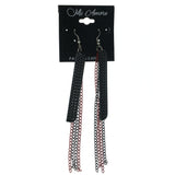 Black & Red Colored Metal Dangle-Earrings #LQE1574
