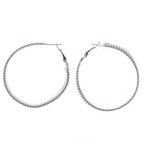 Silver-Tone Metal Hoop-Earrings #LQE1575