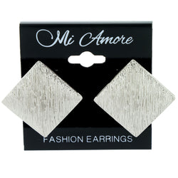 Silver-Tone Metal Stud-Earrings #LQE157