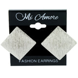 Silver-Tone Metal Stud-Earrings #LQE157