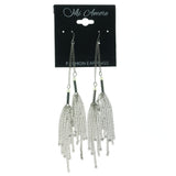 Silver-Tone Metal Dangle-Earrings With Bead Accents #LQE1580