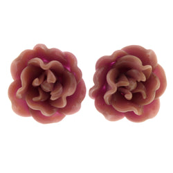 Flower Stud-Earrings Pink Color  #LQE158