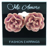 Flower Stud-Earrings Pink Color  #LQE158