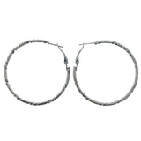 Silver-Tone Metal Hoop-Earrings #LQE1596