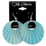 Silver-Tone & Blue Colored Metal Dangle-Earrings #LQE200