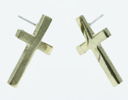 Gold-Tone Metal Stud-Earrings LQE219
