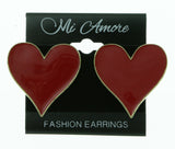 Gold-Tone & Red Colored Metal Stud-Earrings LQE221