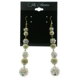 Gold-Tone & Multi Colored Metal Dangle-Earrings With Crystal Accents #LQE244