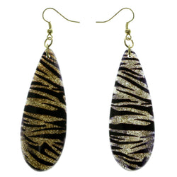 Stripes Dangle-Earrings Gold-Tone & Multi Colored #LQE284