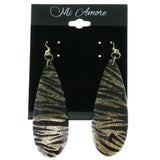 Stripes Dangle-Earrings Gold-Tone & Multi Colored #LQE284