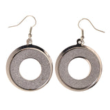 Glitter Sparkle Dangle-Earrings Silver-Tone Color #LQE2902