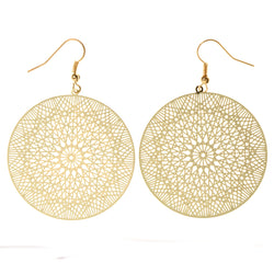 Gold-Tone Metal Dangle-Earrings #LQE2916