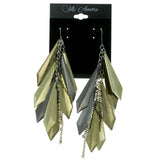 Silver-Tone & Multi Colored Metal Dangle-Earrings #LQE291