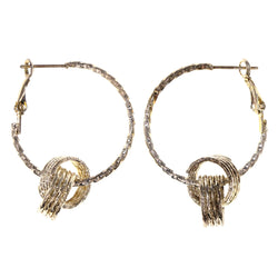 Gold-Tone & Silver-Tone Colored Metal Hoop-Earrings #LQE2923