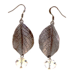 Leaf Dangle-Earrings Silver-Tone Color #LQE2928