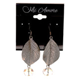 Leaf Dangle-Earrings Silver-Tone Color #LQE2928