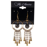 Gold-Tone & Silver-Tone Metal Dangle-Earrings Crystal Accents #LQE2931