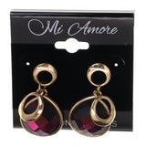 Gold-Tone & Purple Metal -Dangle-Earrings Crystal Accents #LQE2933