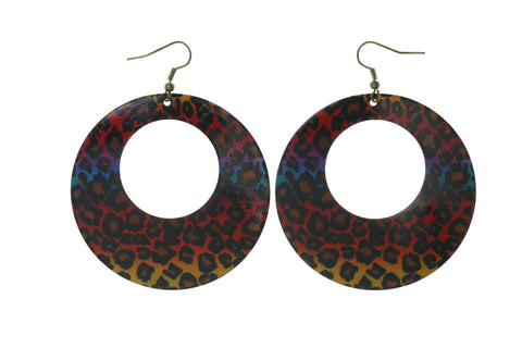 Colorful  Cheetah Print Dangle-Earrings #LQE2937
