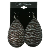 Glitter Dangle-Earrings Silver-Tone & Multi Colored #LQE295
