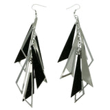 Glitter Dangle-Earrings Silver-Tone & Multi Colored #LQE296