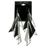 Glitter Dangle-Earrings Silver-Tone & Multi Colored #LQE296