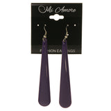 Dangle-Earrings Purple & Silver-Tone Metal #LQE2977