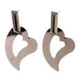 Heart Drop-Dangle-Earrings Silver-Tone Color #LQE2984