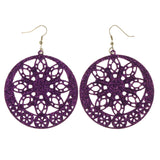 Glitter Sparkle Dangle-Earrings Purple Color #LQE2985