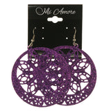 Glitter Sparkle Dangle-Earrings Purple Color #LQE2985