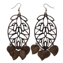 Leaf Dangle-Earrings Bronze-Tone Color #LQE2988