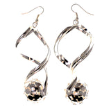 Silver-Tone Metal Dangle-Earrings #LQE2989