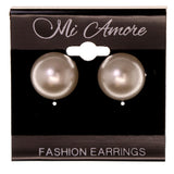White Acrylic Stud-Earrings #LQE2992