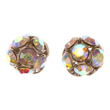 AB Finish Stud-Earrings Silver-Tone Color #LQE2995
