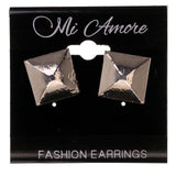 Silver-Tone Metal Stud-Earrings #LQE2999