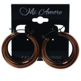 Bronze-Tone Acrylic Hoop-Earrings #LQE3817